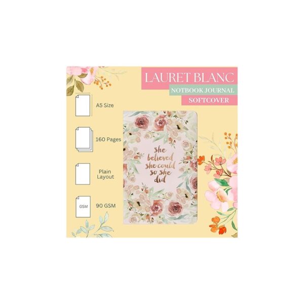 LAURET BLANC Unruled Notebook Journal A5 Size 90 GSM A 1 - LXINDIA.COM