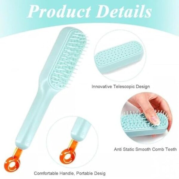 LECHEROUS Self Cleaning Hair Brush Massage Comb 2 - LXINDIA.COM