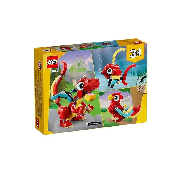 LEGO Creator Red Dragon 3in1 Animal Toy Set 149 Pieces 1 - LXINDIA.COM