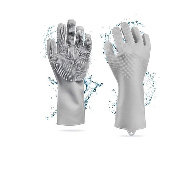 LEOPAX Heavy Duty Silicone Cleaning Hand Gloves Grey - LXINDIA.COM