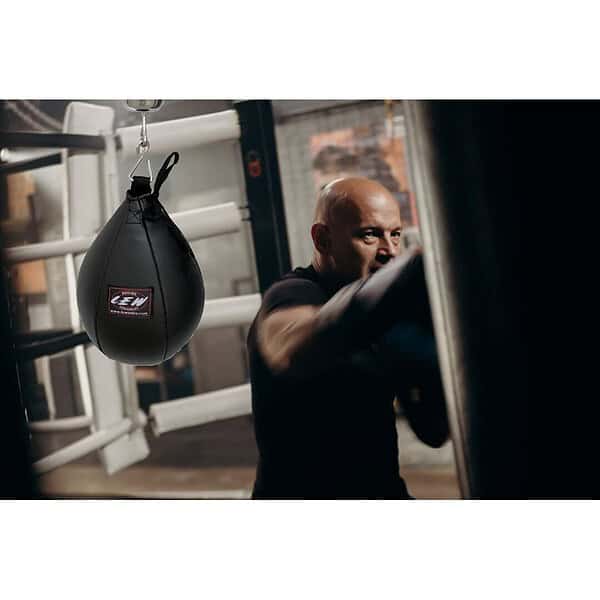 LEW All Black Durahide Leather Speed Bag with Swivel A - LXINDIA.COM