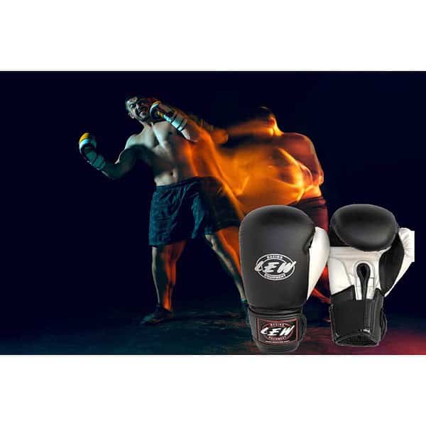 LEW Contest Pu Boxing Gloves Black A - LXINDIA.COM