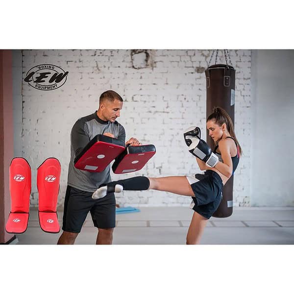 LEW Red BoxingTraining Shin Guard MMA Red B - LXINDIA.COM