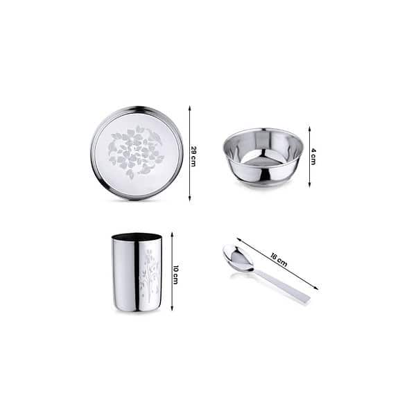 LIMETRO STEEL Stainless Steel Dinner Set Set of 24 A - LXINDIA.COM