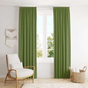 LINEN DESIGN COMPANY Cotton Curtains Set of 2 Avocado Green - LXINDIA.COM