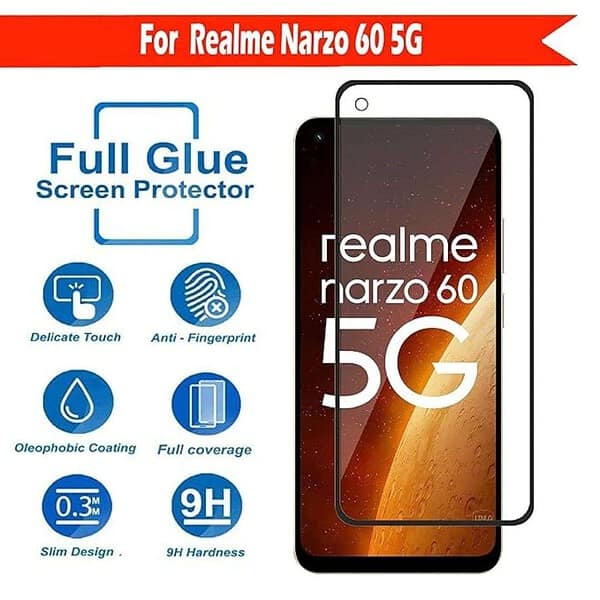 LINLO Premium Screen Protector Compatible for Realme Narzo 60 5G Black1 - LXINDIA.COM