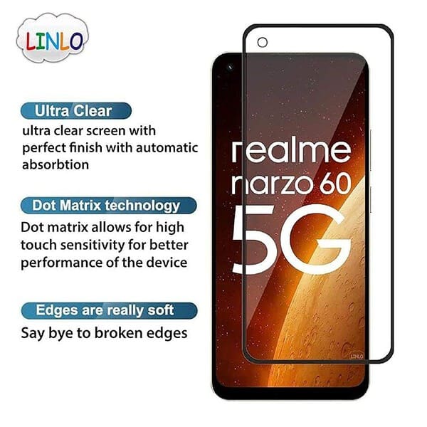 LINLO Premium Screen Protector Compatible for Realme Narzo 60 5G Black2 - LXINDIA.COM