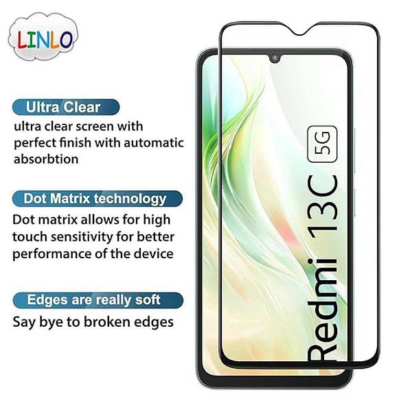 LINLO Premium Screen Protector Compatible for Redmi 13C 5G Redmi 13C 4G And Poco C652 - LXINDIA.COM