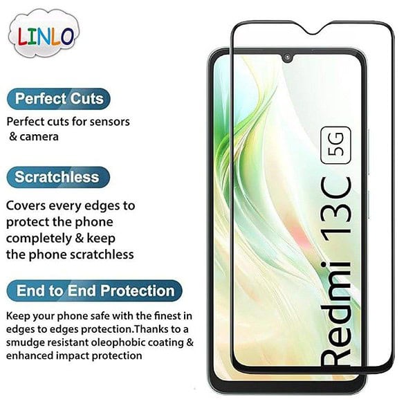 LINLO Premium Screen Protector Compatible for Redmi 13C 5G Redmi 13C 4G And Poco C653 - LXINDIA.COM