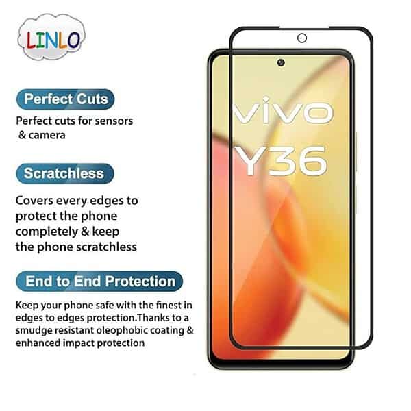 LINLO Screen Protector Compatible for Vivo Y36 with Edge to Edge Coverage3 - LXINDIA.COM