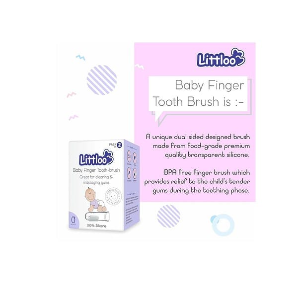 LITTLOO Silicone Baby Finger Manual Toothbrush c 1 - LXINDIA.COM