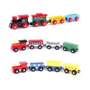 LUMINI Wooden Train Set 4 PCS Train Toys Magnetic Set - LXINDIA.COM