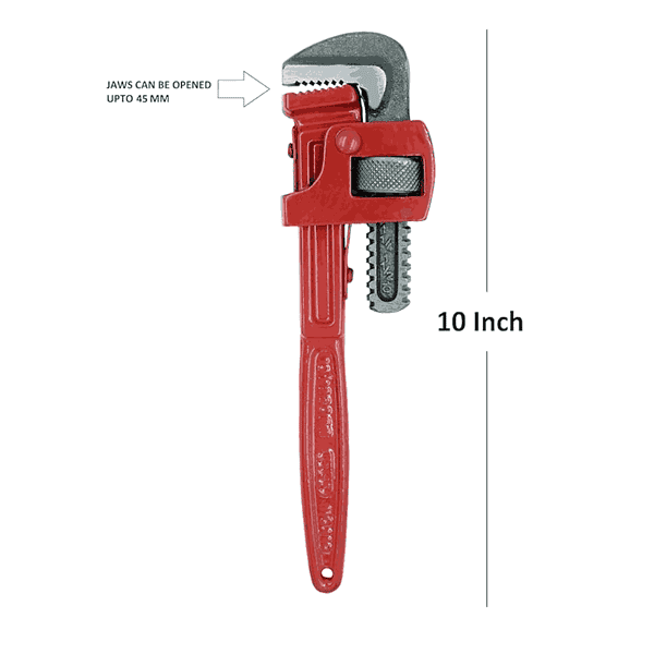 LWVAX Heavy Duty 10inch Straight Pipe Wrench2 - LXINDIA.COM