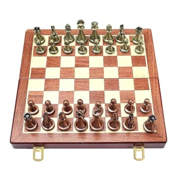 Large Metal Deluxe Chess Retro Copper Plated Alloy Chess Adult Set Board Game - LXINDIA.COM