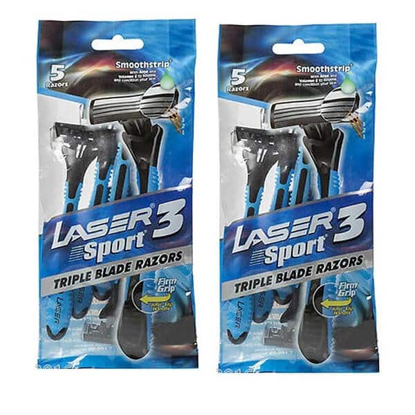 Laser Men 2 Pack Of Laser Sport 3 Triple Blade Razor 10 Pcs - LXINDIA.COM