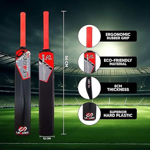 Leader Sportz Powerstrike Cricket Bat Hard Plastic Bat Full Size 2 - LXINDIA.COM