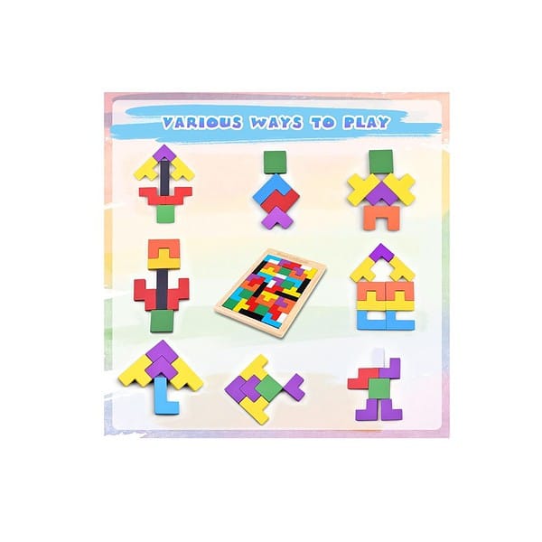 Lefan Wooden Puzzle Blocks for Kids 40 Piece Set 2 - LXINDIA.COM