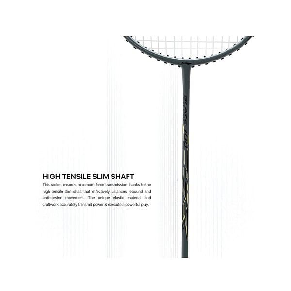 Li Ning Blaze 100 Carbon Fibre Badmiton Racket Gun Metal Black Ivory - LXINDIA.COM