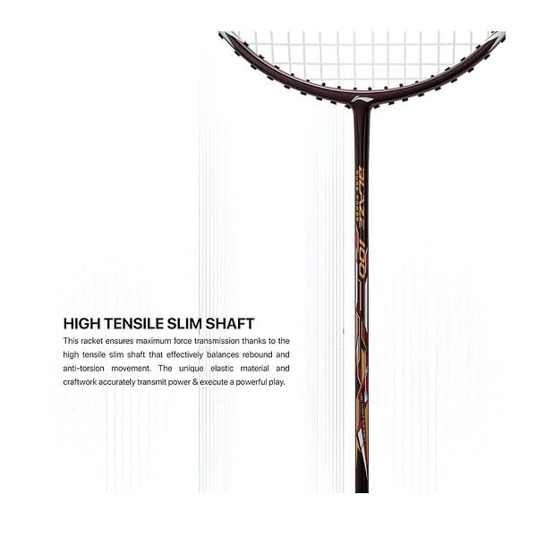 Li Ning Blaze 100 Carbon Fibre Badmiton Racket Merlot Gold RedA - LXINDIA.COM