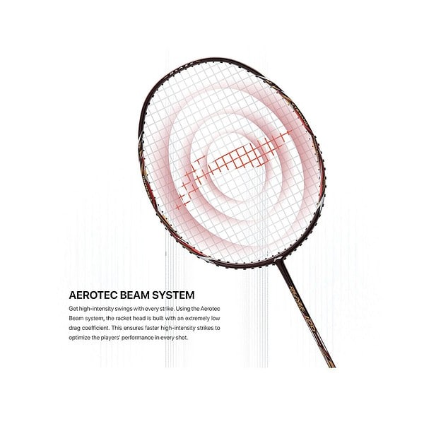 Li Ning Blaze 100 Carbon Fibre Badmiton Racket Merlot Gold RedB - LXINDIA.COM