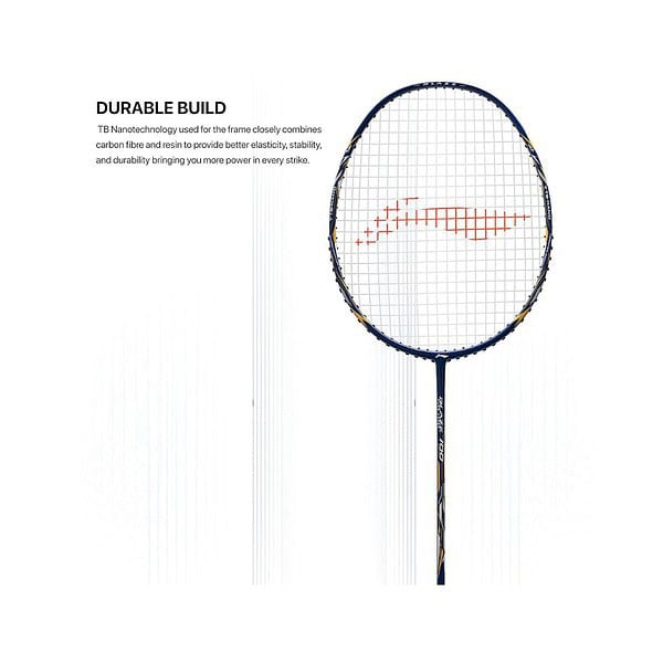 Li Ning Blaze 100 Carbon Fibre Badmiton Racket Navy White GoldA - LXINDIA.COM