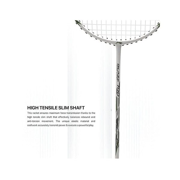 Li Ning Blaze 100 Carbon Fibre Badmiton RacketPearl White Black Emerald - LXINDIA.COM