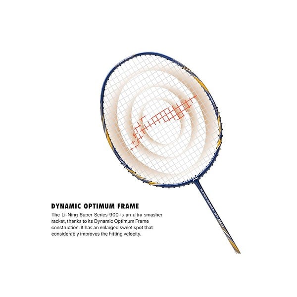 Li Ning Super Series 900 Strung Badminton Racket with Free Full Cover Navy GoldA - LXINDIA.COM