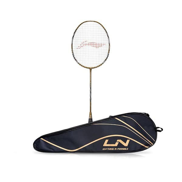 Li Ning Super Series 900 Strung Badminton Racket with Free Full Cover Olive Gold Grey - LXINDIA.COM