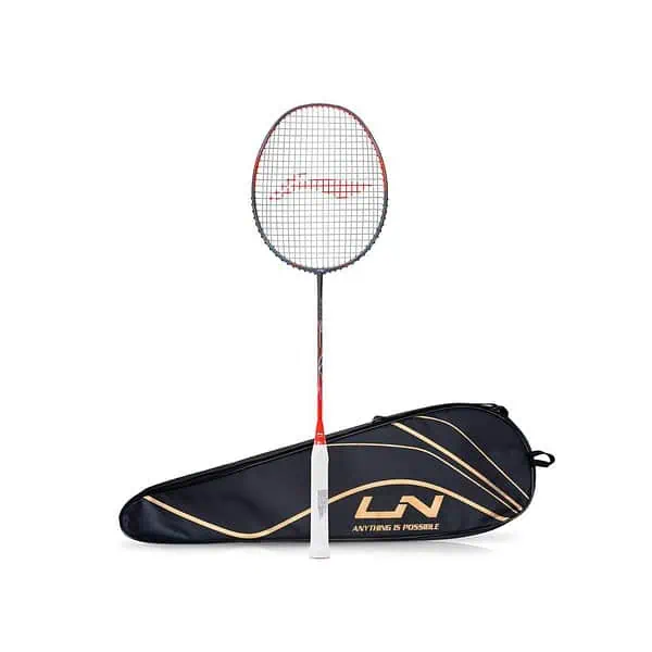 Li Ning Wind Lite 800 Carbon Graphite Badminton Strung Racket with Full Racket Cover Dark Grey and RedA - LXINDIA.COM