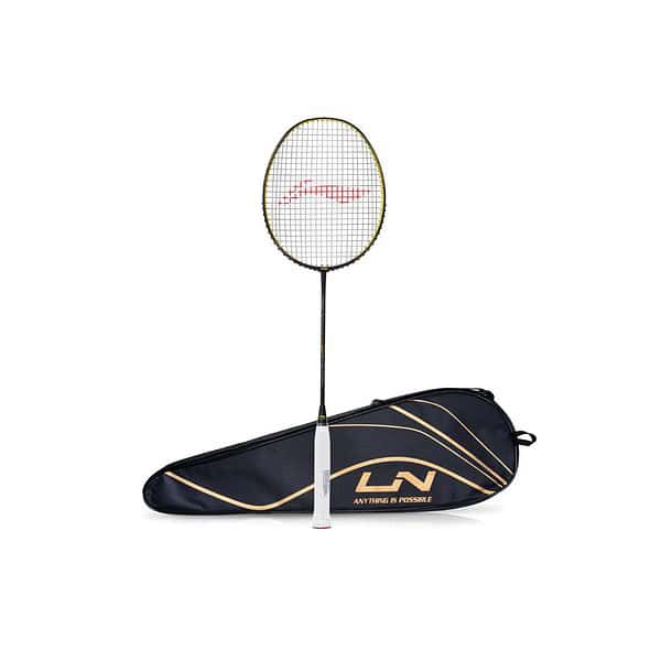 Li Ning Wind Lite 900 Carbon Graphite Badminton Strung Racket with Full Racket Cover Black and Gold - LXINDIA.COM