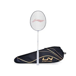 Li Ning Wind Lite 900 Carbon Graphite Badminton Strung Racket with Full Racket Cover White and Black - LXINDIA.COM