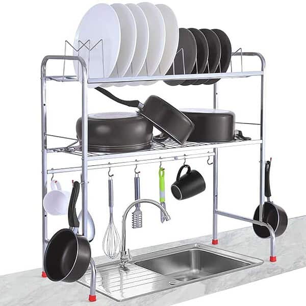 LiMETRO STEEL Over Sink Space Saving Dish Drainer Rack - LXINDIA.COM