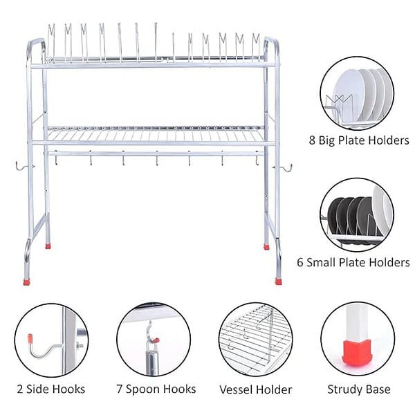 LiMETRO STEEL Over Sink Space Saving Dish Drainer Rack 2 - LXINDIA.COM