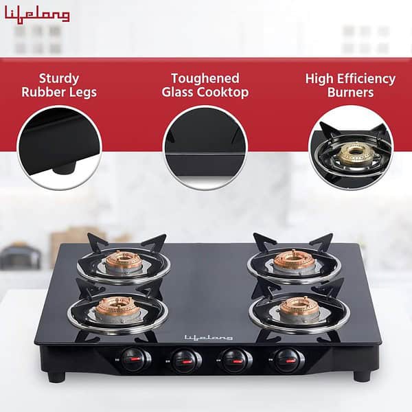 Lifelong 4 Burner Gas Stove Top for Kitchen2 - LXINDIA.COM