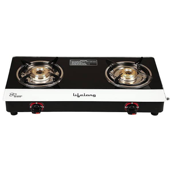 Lifelong Glass Top 2 Burner Gas Stove LLGS211 - LXINDIA.COM