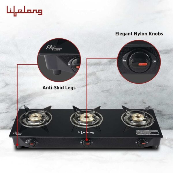 Lifelong LLGS930 Manual Ignition High Efficiency 3 Burner Gas Stove2 - LXINDIA.COM