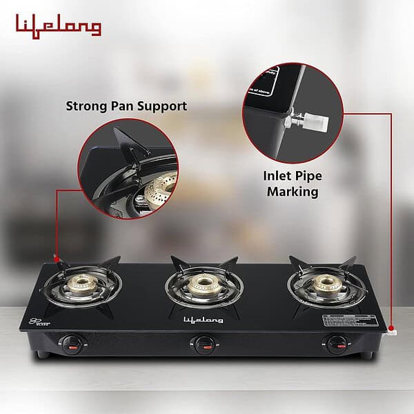 Lifelong LLGS930 Manual Ignition High Efficiency 3 Burner Gas Stove3 - LXINDIA.COM