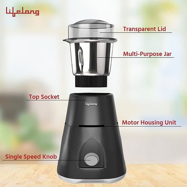 Lifelong Uno LX 350 Watt Mixer Grinder 1 Jar Grey2 - LXINDIA.COM