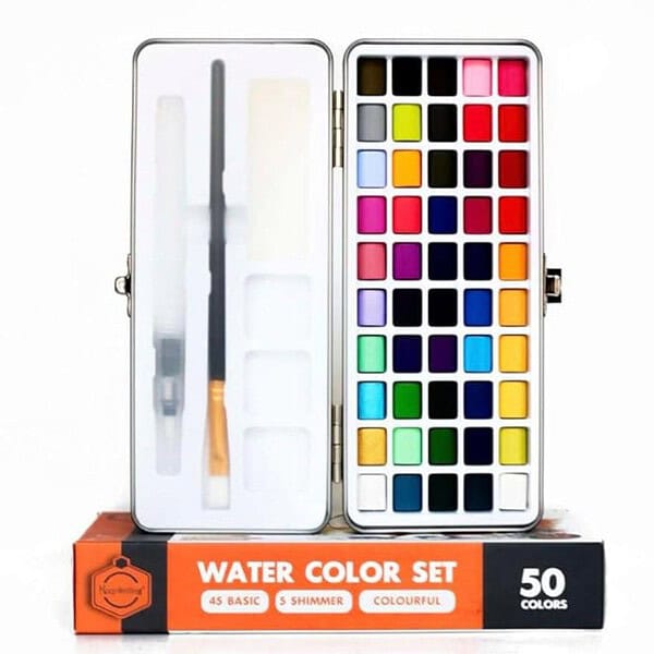 Like It Solid Watercolor Paint Set With Portable Metal Box Set Of 501 - LXINDIA.COM