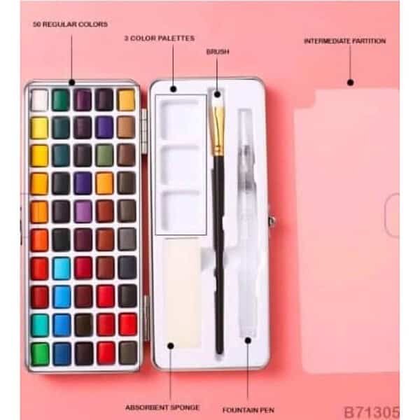 Like It Solid Watercolor Paint Set With Portable Metal Box Set Of 503 - LXINDIA.COM