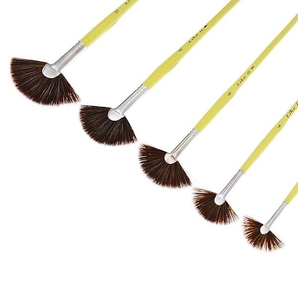 Like it 5 Pieces Fan Brush for Painting Synthetic Hair Watercolor Brushes Sets1 - LXINDIA.COM