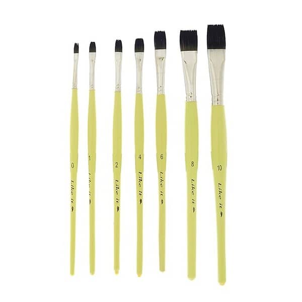 Like it Flat Paint Brush Set of 7 Wooden Oval Handle Art Painting Brushes1 - LXINDIA.COM