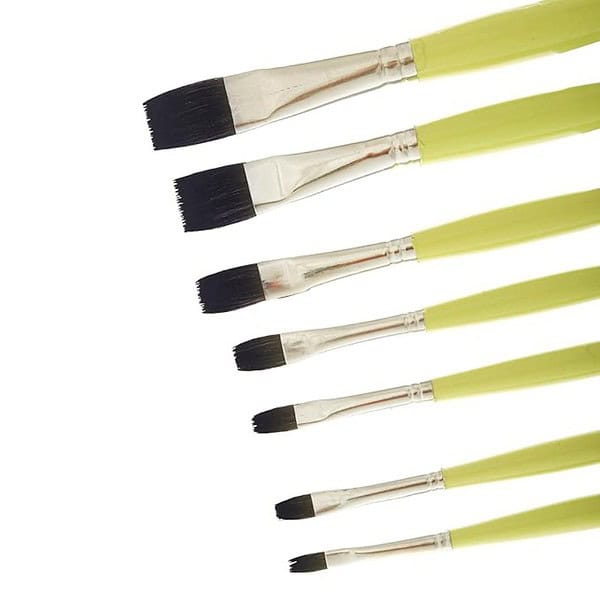 Like it Flat Paint Brush Set of 7 Wooden Oval Handle Art Painting Brushes3 - LXINDIA.COM