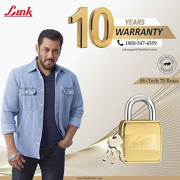 Link Locks 70mm Brass Body Lock with 3 hi tech Keys 2 - LXINDIA.COM