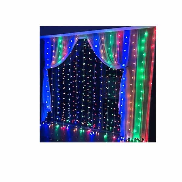 Litehom 8 Modes Curtain Led Lights 180 LEDs 18 Led Light 3Mtr Multicolor - LXINDIA.COM