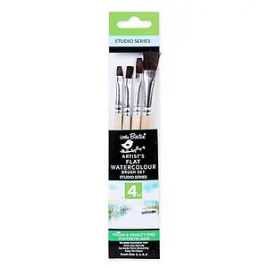 Little Birdie Watercolour Brush Flat Synthetic Hair Size 2 4 6 8 Set of 4pc - LXINDIA.COM