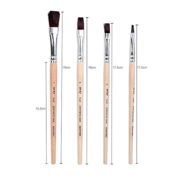 Little Birdie Watercolour Brush Flat Synthetic Hair Size 2 4 6 8 Set of 4pc3 - LXINDIA.COM