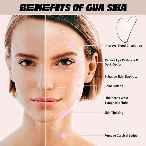 Livronic Gua Sha Tool For Face Body Eyes Neck Massager Heart Shape 3 - LXINDIA.COM