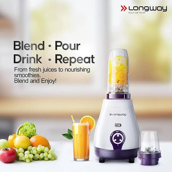 Longway Reo 550 Watt Mixer Grinder Purple 4 Jars1 - LXINDIA.COM