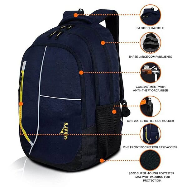 Lunars Comet 35L Water Resistant Travel Bagpack Navy blue 3 - LXINDIA.COM